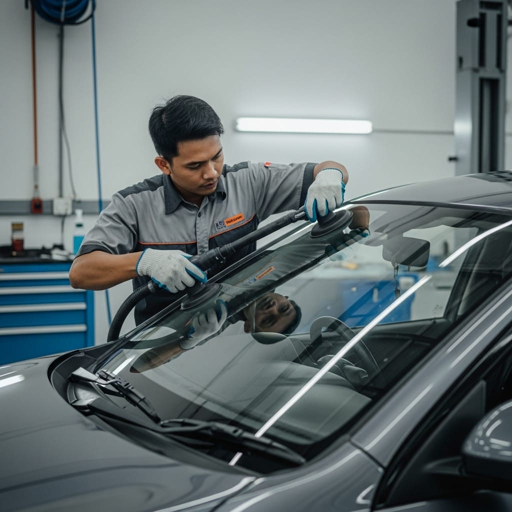 Jasa Pasang Kaca Mobil Depan