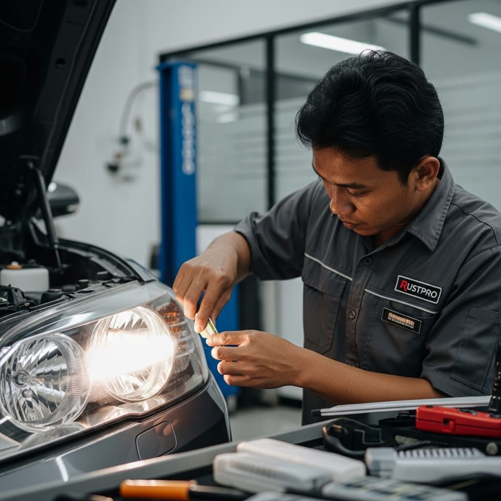 service kaca lampu mobil di pontianak